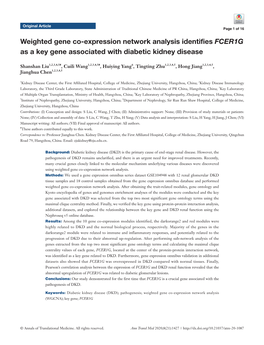 Weighted Gene Co-Expression Network Analysis Identifies FCER1G As a Key Gene Associated with Diabetic Kidney Disease