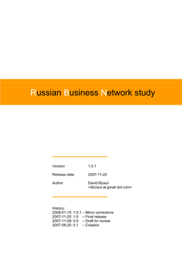 Russian Business Network Study