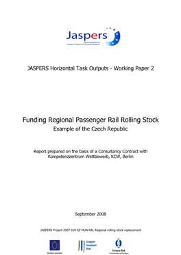 Jaspers Working Paper Funding Regional Rail Stock Czech Republic