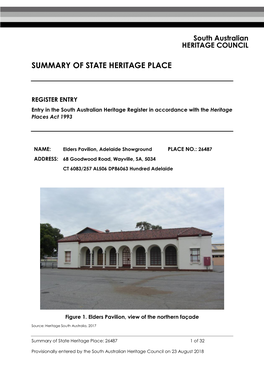 Summary of State Heritage Place