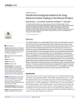 Dendrochronological Evidence for Long-Distance Timber Trading in The