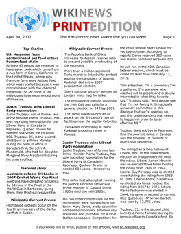 April 30, 2007 the Free-Content News Source That You Can Write! Page 1