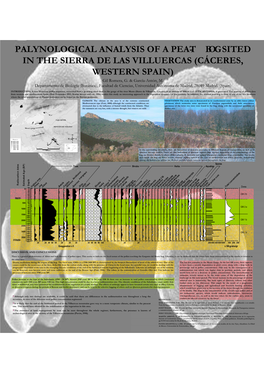 PALYNOLOGICAL ANALYSIS of a PEAT- BOG SITED in the SIERRA DE LAS VILLUERCAS (CÁCERES, WESTERN SPAIN) Gil Romera, G