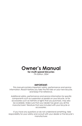 Owner's Manual