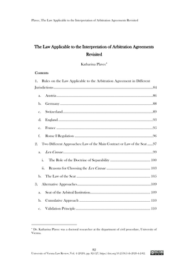 The Law Applicable to the Interpretation of Arbitration Agreements Revisited