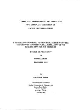 Collection, Estabushment, and Evaluation of A