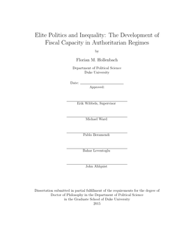 The Development of Fiscal Capacity in Authoritarian Regimes