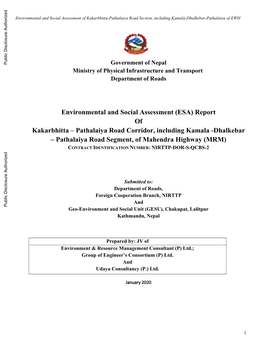 Environmental and Social Management Plan