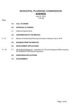 July 23, 2019, Municipal Planning Commission