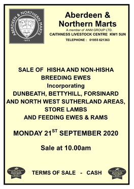 Caithness Livestock Centre Kw1 5Un Telephone : 01955 621363