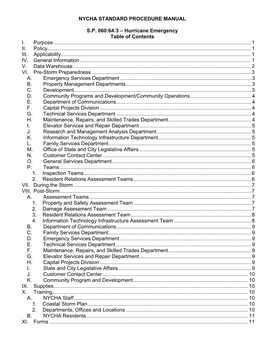 Nycha Standard Procedure Manual Sp 060:64:3