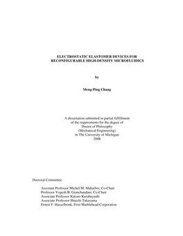 Electrostatic Elastomer Devices for Reconfigurable High-Density Microfluidics