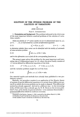 Solution of the Inverse Problem of the Calculus of Variations