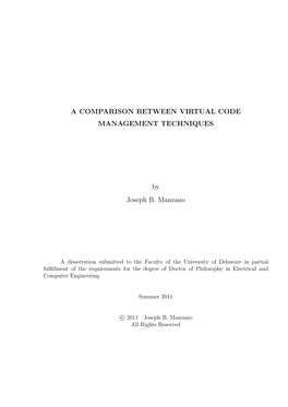 A Comparison Between Virtual Code Management Techniques