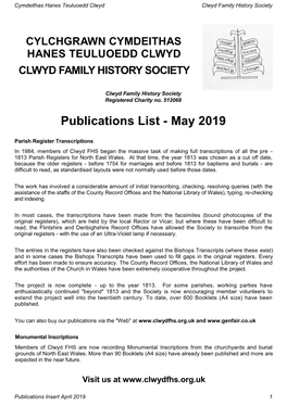 Publications List - May 2019