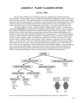 Lesson 2: Plant Classification