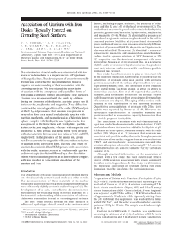 Association of Uranium with Iron Oxides Typically Formed On