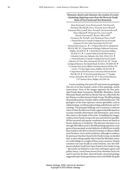 Abstract: Dinosaurs, Deserts and Volcanoes: the Creation of a Series of Paintings Depicting Scenes from the Mesozoic Fundy Basin