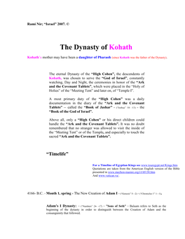 The Dynasty of Kohath