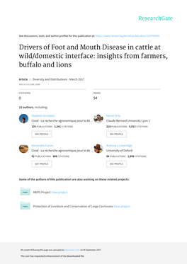 Drivers of Foot‐And‐Mouth Disease in Cattle at Wild/Domestic