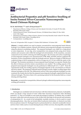 Antibacterial Properties and Ph Sensitive Swelling of Insitu Formed Silver-Curcumin Nanocomposite Based Chitosan Hydrogel