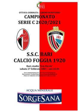 S.S.C. Bari Calcio Foggia 1920