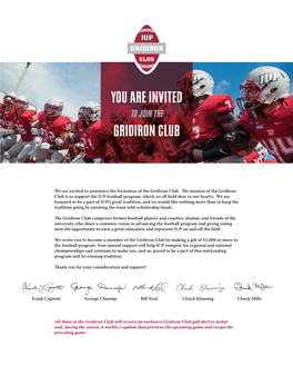 You Are Invited Gridiron Club