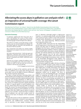 Alleviating the Access Abyss in Palliative Care and Pain Relief— an Imperative of Universal Health Coverage: the Lancet Commission Report