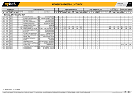 Midweek Basketball Coupon 31/01/2021 08:52 1 / 1