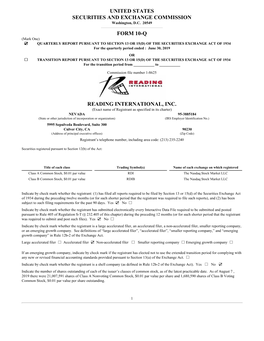 United States Securities and Exchange Commission Form