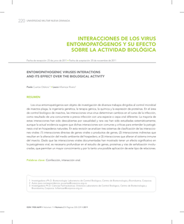 Interacciones De Los Virus Entomopatógenos Y Su Efecto Sobre La Actividad Biológica