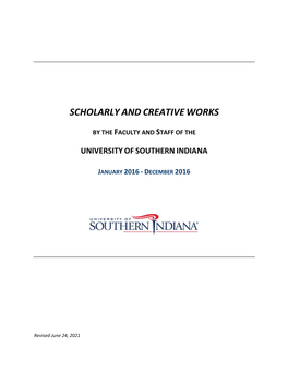 2016 Faculty and Staff Scholarly And