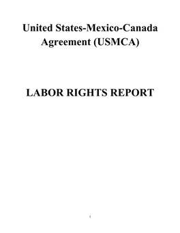 USMCA Labor Rights Report
