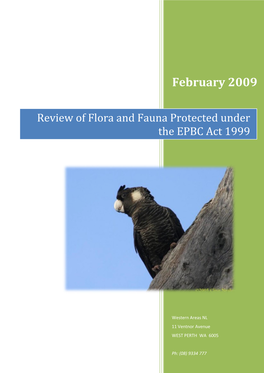 Review of Flora and Fauna Protected Under the EPBC Act 1999