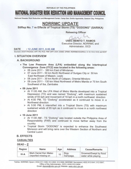 NDRRMC Update Sitrep No. 7 Re Effects of TS DODONG