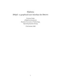 Diploma Dope - a Graphical User Interface for DROPS