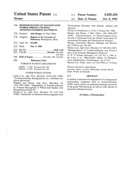 United States Patent (19) (11) Patent Number: 5,055, 193 Hooper (45) Date of Patent: Oct