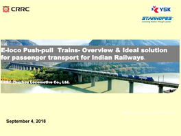 Stanhopes & CRRC- E-Loco Push-Pull Trains