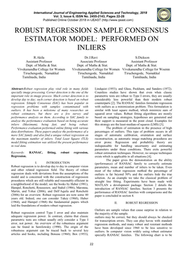 Robust Regression Sample Consensus Estimator Model: Performed on Inliers