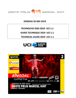 Zondag 26 Mei 2019 Technische Gids 2019 Uci 1.1 Guide