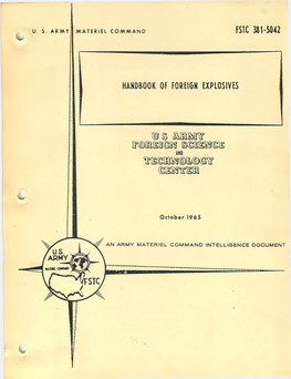 FSTC 381-5042, Handbook of Foreign Explosives