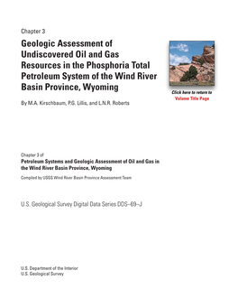 Chapter 3: Geologic Assessment of Undiscovered Oil and Gas