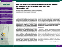 Rb-Sr and in Situ 40Ar/39Ar Dating of Exhumation-Related Shearing and Fluid-Induced Recrystallization in the Sesia Zone GEOSPHERE, V