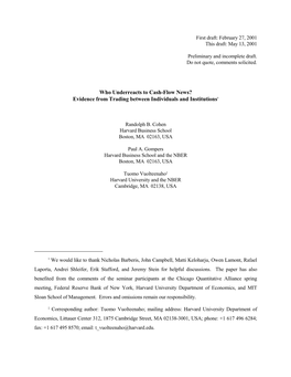 Who Underreacts to Cash-Flow News? Evidence from Trading Between Individuals and Institutions†