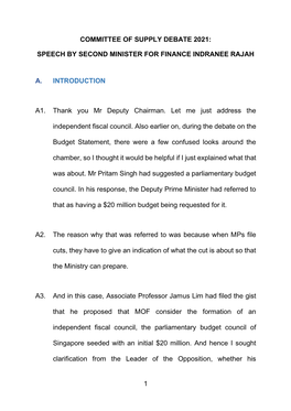 COS Speech by 2M Indranee Rajah.Pdf