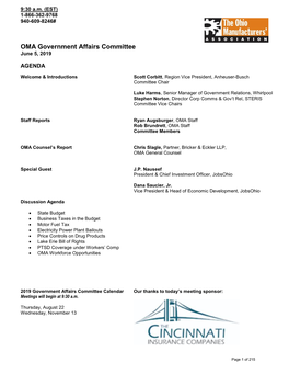 OMA Government Affairs Committee June 5, 2019