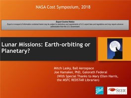 NASA Cost Symposium, 2018