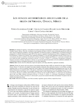 Los Hongos Micorrizógenos Arbusculares De La Región De Nizanda, Oaxaca, México