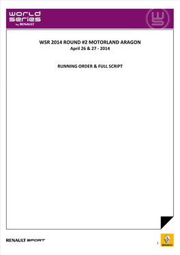 WSR 2014 ROUND #2 MOTORLAND ARAGON April 26 & 27 - 2014