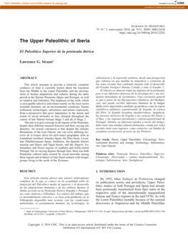 The Upper Paleolithic of Iberia